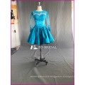 ED Bridal Elegant A-line Hot Sale Long Sleeve See Through Back Lace Appliqued Short Cocktail Dress 2017